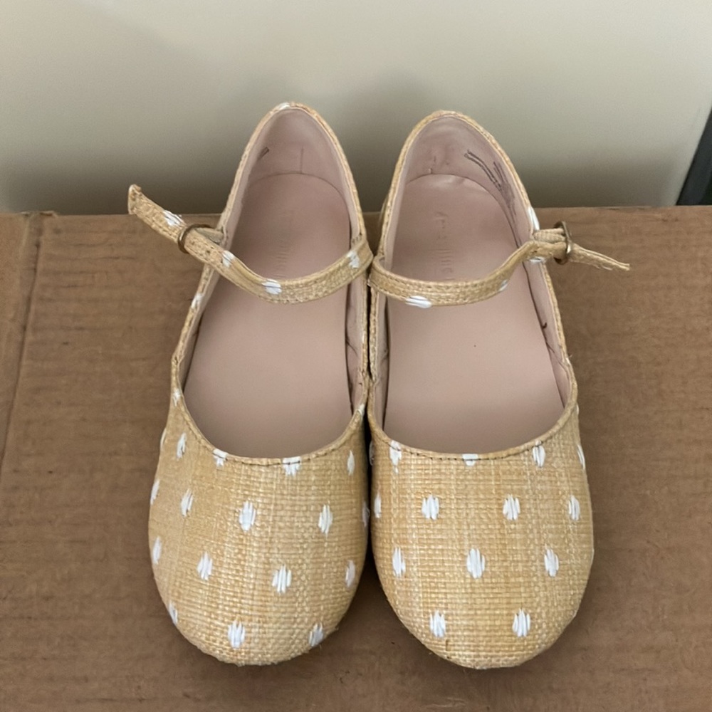 💛 Something navy ballet flat yellow polka dots shoes little kids toddler 12